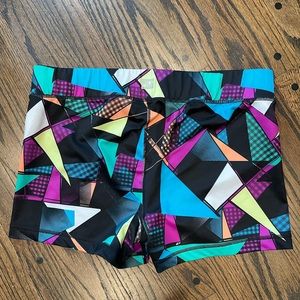 Fila XL Workout Shorts Geometric Booty Sport Running Teal